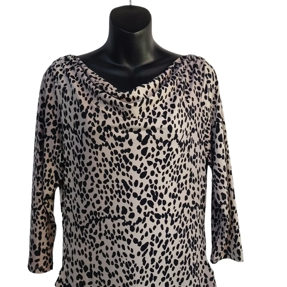 Jennifer Lopez Women's Leopard Print 3/4 Sleeves Stretch Bodycon Dress Size L